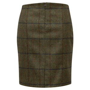 VIOLET: OLIVE & TAN TWEED SKIRT