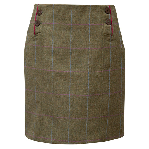 VIOLET: OLIVE TWEED SKIRT