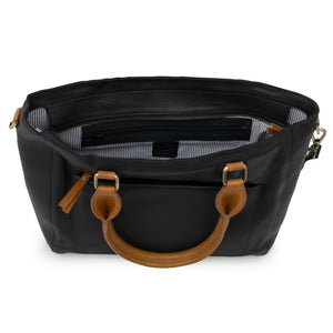 Zara: Women's Black Leather Shoulder bag