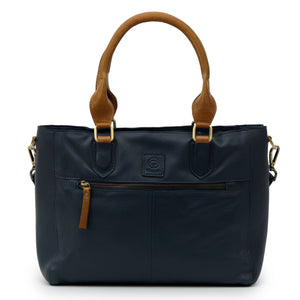 Zara: Women's Blue Leather Shoulder bag