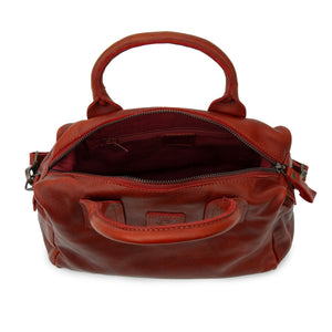 Samantha: Women's Red Leather Grab Handbag