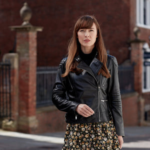Wendy: Women's Black Leather Biker Jacket
