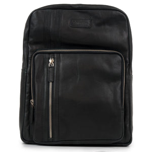 Women's Black Adriana Leather Backpack - front view