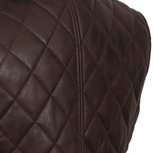 Alexis: Women's Brown Quilted Leather Gilet by Hidepark