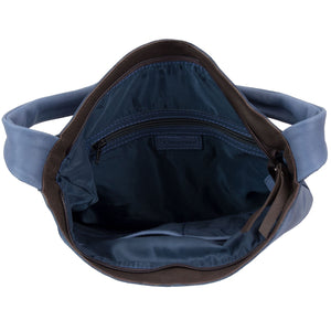 Women's Blue Cassandra Leather Shoulder bag - inside view