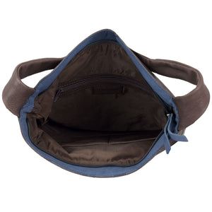 Women's Brown Cassandra Leather Shoulder bag - inside view