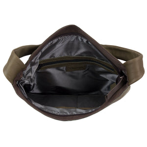 Women's Olive Cassandra Leather Shoulder bag - inside view