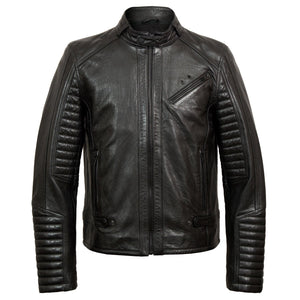 Emerson Men's Black Hooded Leather Jacket by Hidepark