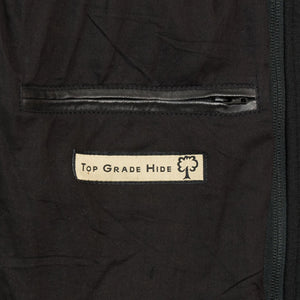inside pocket - Emerson Men's Black Hooded Leather Jacket by Hidepark