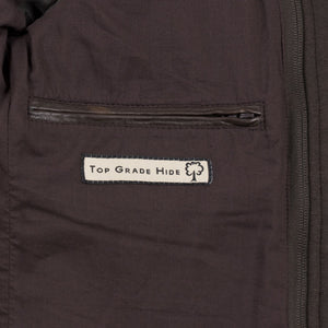 Zip pocket - Emerson Men's Brown Hooded Leather Jacket by Hidepark