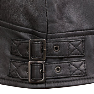Emilia Black Leather Jacket - Waist straps
