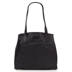 Women's Black Leather Handbag Fiona - front view