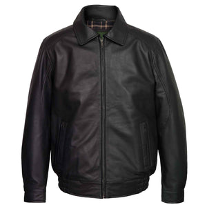 Men's Black Leather Blouson Jacket: Will