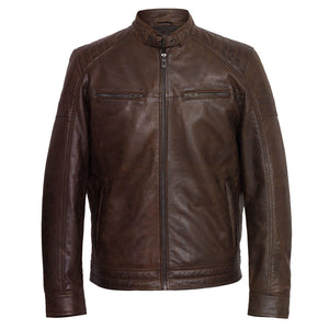 Gents Brown Leather jacket Budd