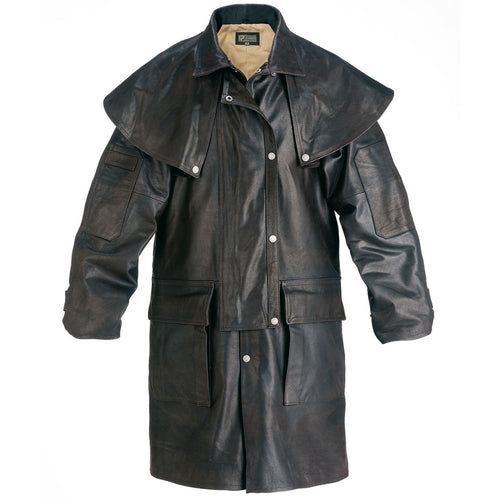Gents Leather Short Riding Coat Brown