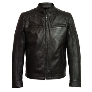 gents leather jacket black budd