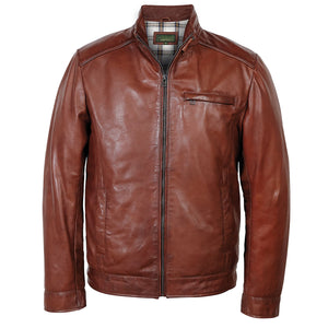 Gents Leather jacket chestnut Rik
