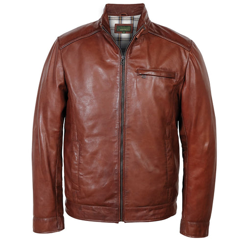 Gents Leather jacket chestnut Rik