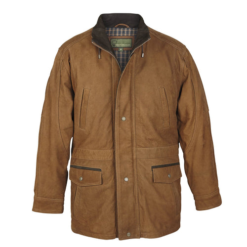 Men's Tan Leather Coat: Walker