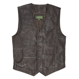 Gents all Leather waistcoat Brown Rico