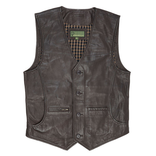 Gents all Leather waistcoat Brown Rico