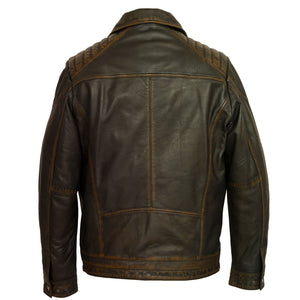 Gents black antique leather jacket Jenson