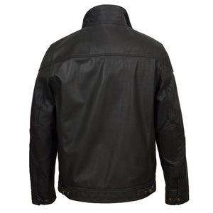 Mens black leather jacket Matt