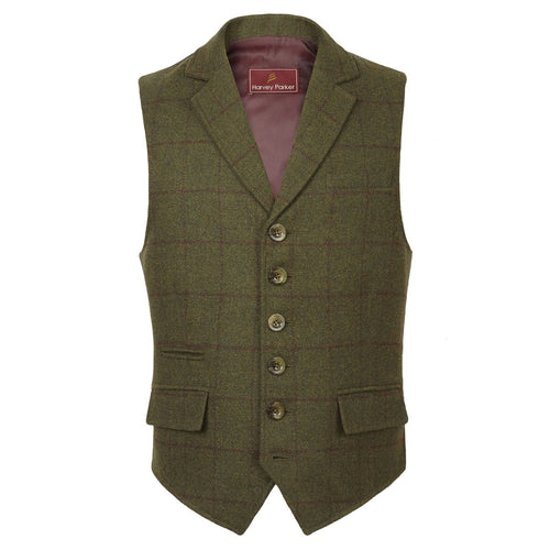 Galloway: Men's Tweed Green Waistcoat