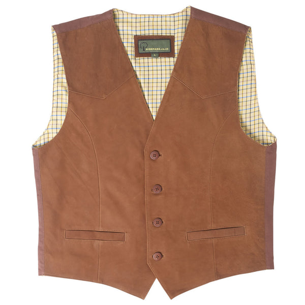 Men's Black Leather Waistcoat | Hidepark