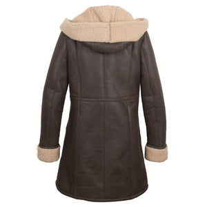 Halyna Ladies Luxury Brown Sheepskin Coat