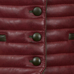 Buttons - Jasmine: Women's Berry Funnel Leather Gilet by Hidepark