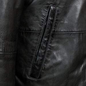 hip pocket - Jerry mens black leather jacket by Hidepark