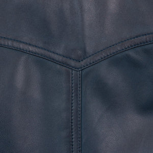 Jess: Women's Navy Leather Blazer