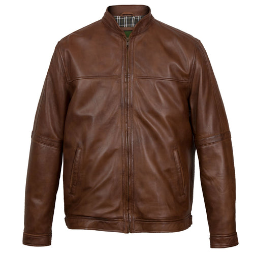 John: Men's Chestnut Leather Jacket