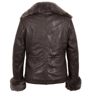 Kataryna Ladies Brown Leather Jacket
