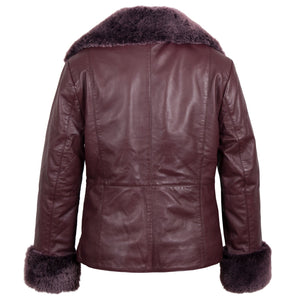 Kataryna Ladies Burgundy Leather Jacket