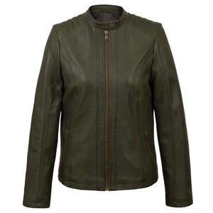 Ladies Green leather jacket Trudy
