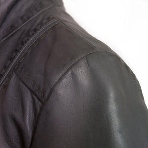 Ladies Grey leather jacket May shoulder image