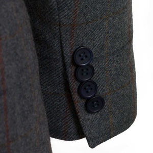 Ladies Lomond Blue Tweed Blazer cuff detail