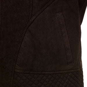 Ladies Lucy  brown gilet pocket and quilt detail