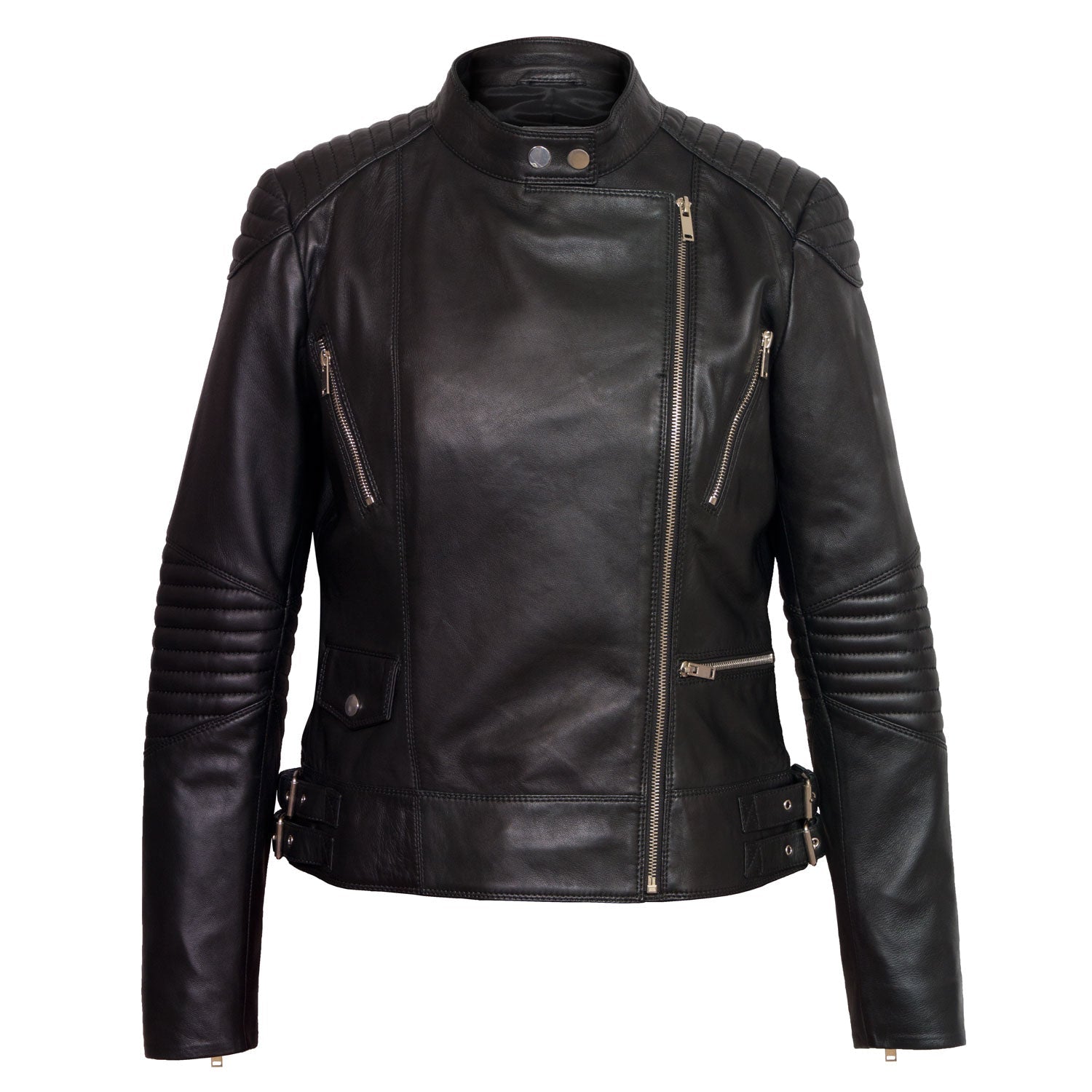 Wendy: Women's Black Leather Biker Jacket