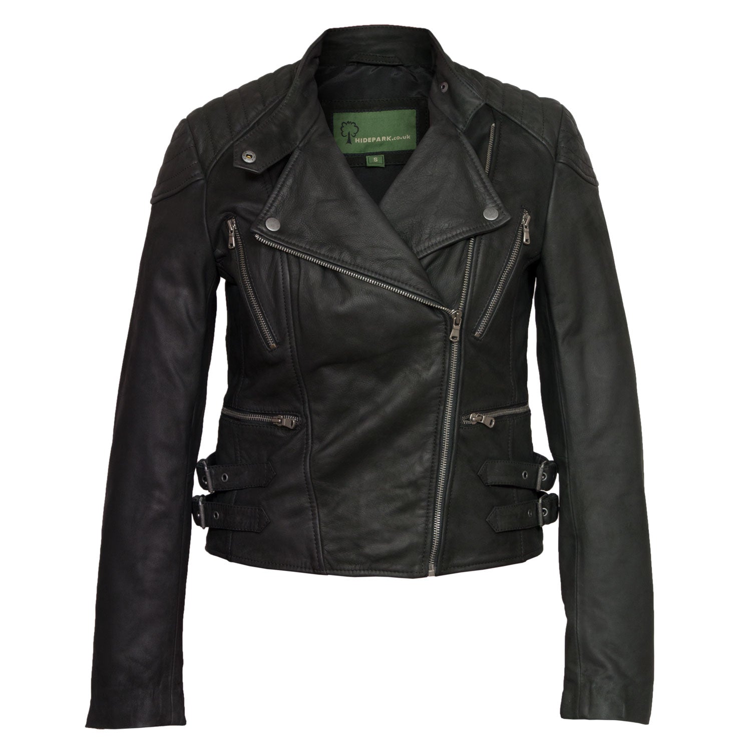 Lisa: Women's Black Leather Biker Jacket