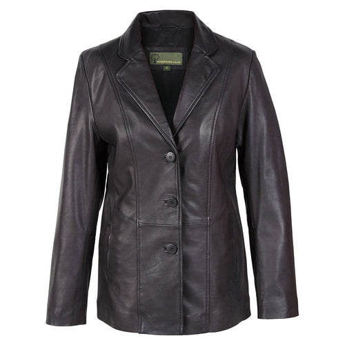 Ladies leather blazer Jolie Black