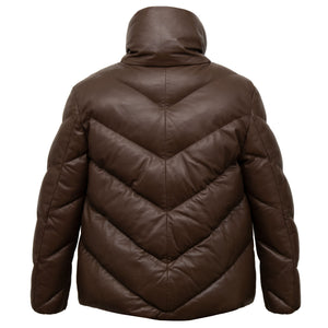 Reverse of the Ellie Brown Leather Padded Coat