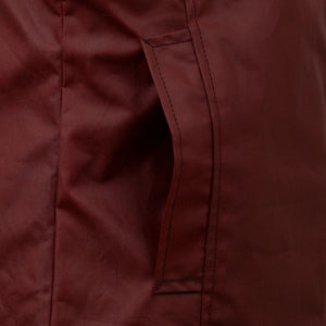 Close up of the pockets of the Agnes Women's Red Was Gilet