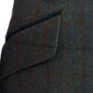Lomond Blue tweed blazer pocket detail