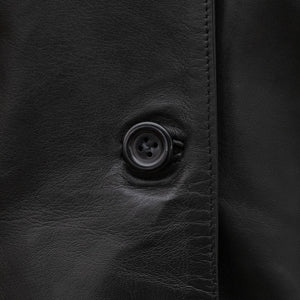 Louise: Ladies Black Leather Coat