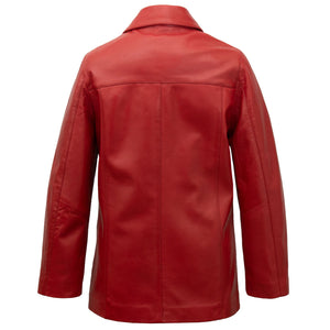 Louise: Ladies Red Leather Coat