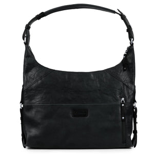 Women's Black Penelope Leather Handbag - front view