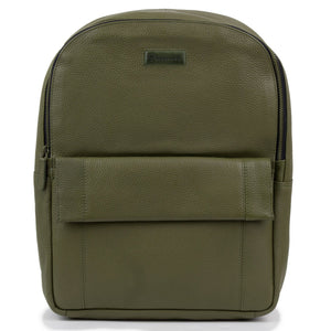 Women's Olive Arabella Leather Backpack - front view